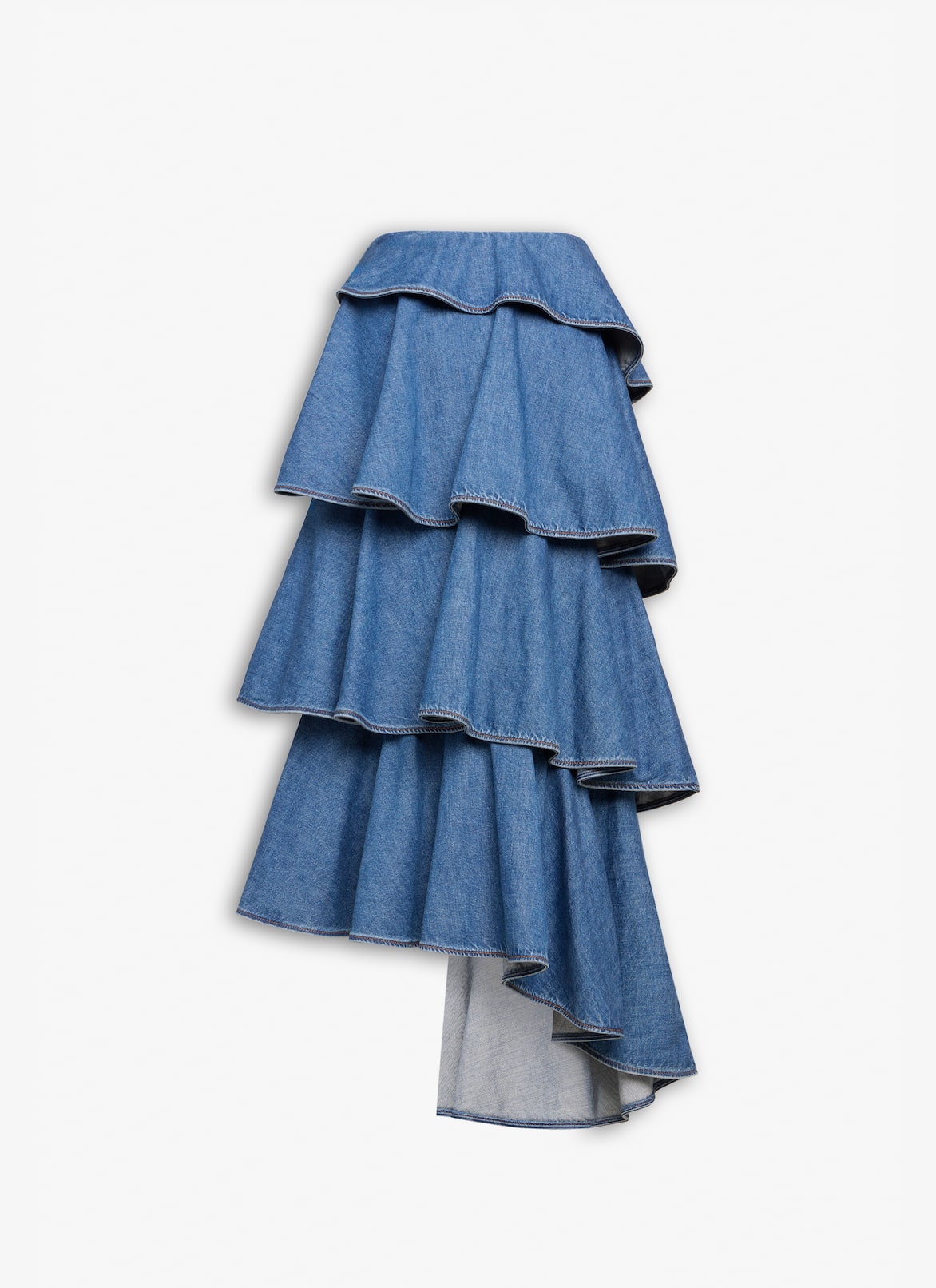 DENIM SPIRAL SKIRT ALAÏA MINERAL DENIM SPIRAL SKIRT